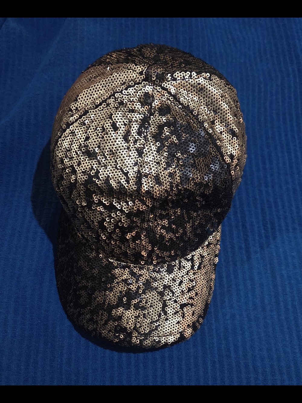 True Religion Gold Sequin Baseball Cap